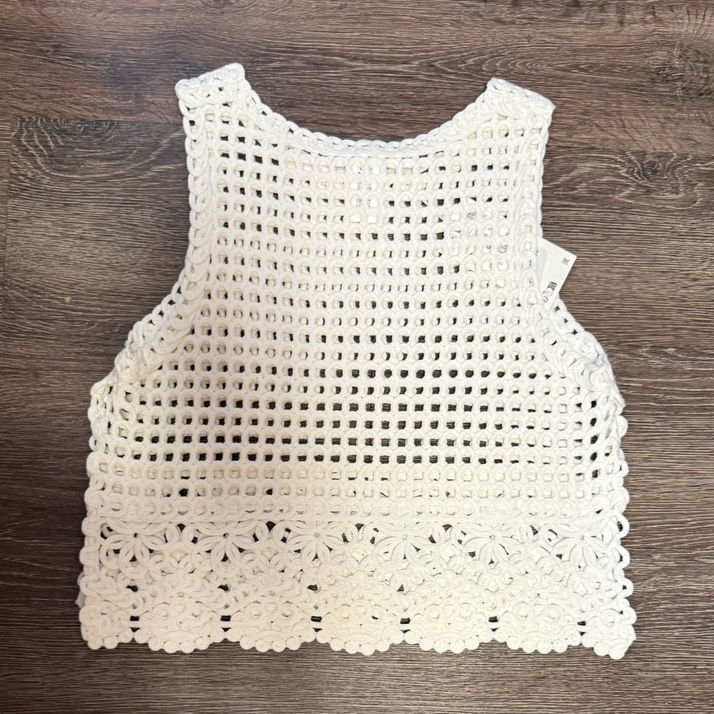Zara Cream Crochet Women Top | Sz S | BNWT - Picture 2 of 3